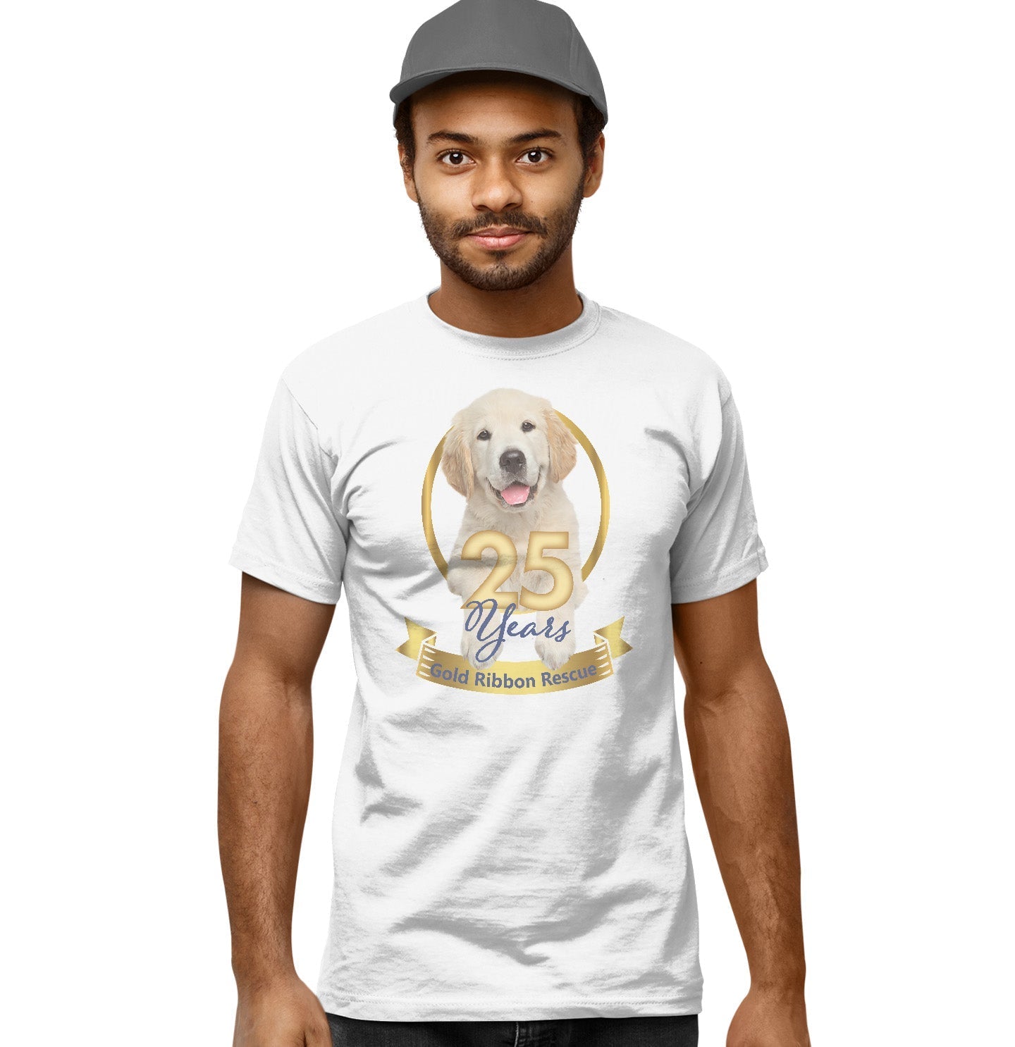 Gold Ribbon 25 Years Puppy - Adult Unisex T-Shirt