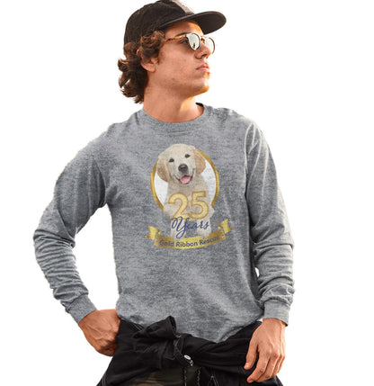 Gold Ribbon 25 Years Puppy - Adult Unisex Long Sleeve T-Shirt