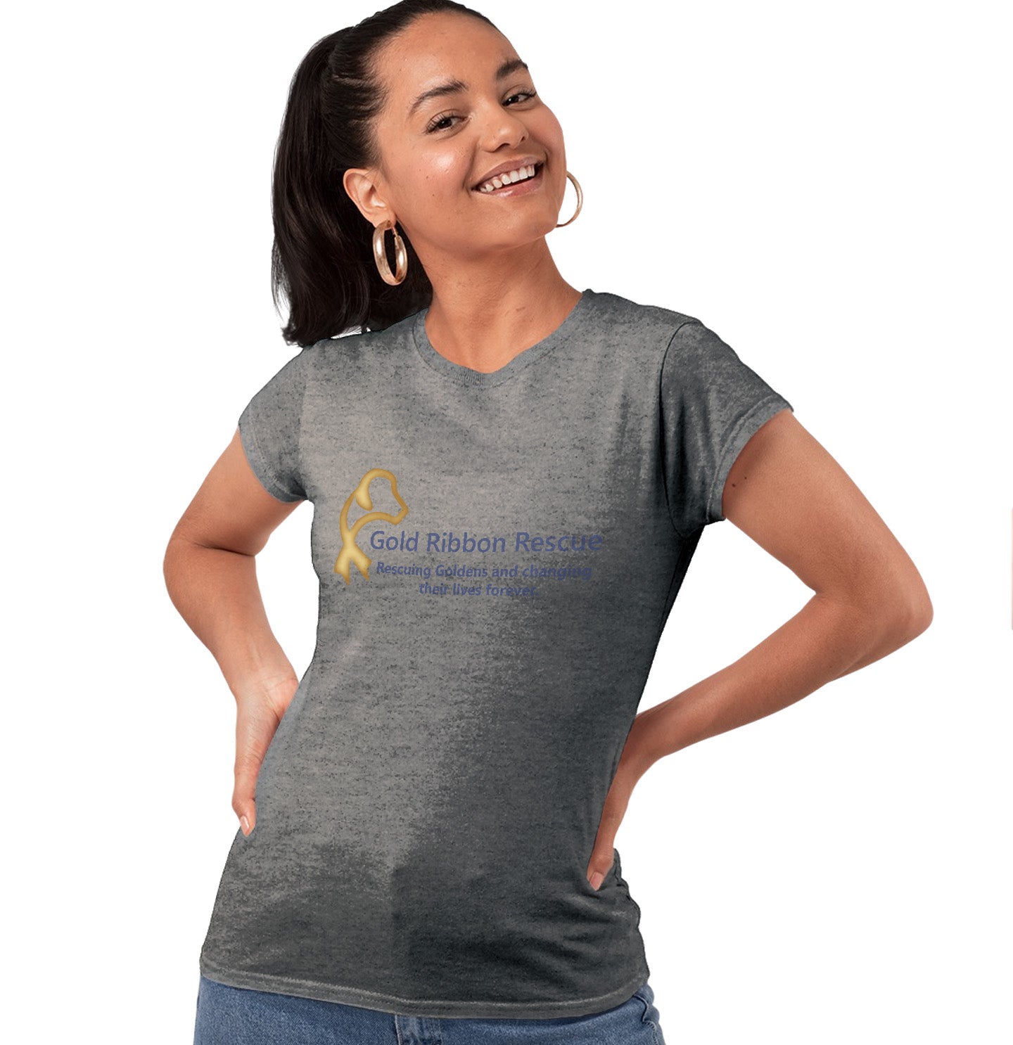 Gold Ribbon Logo - Women's Tri-Blend T-Shirt