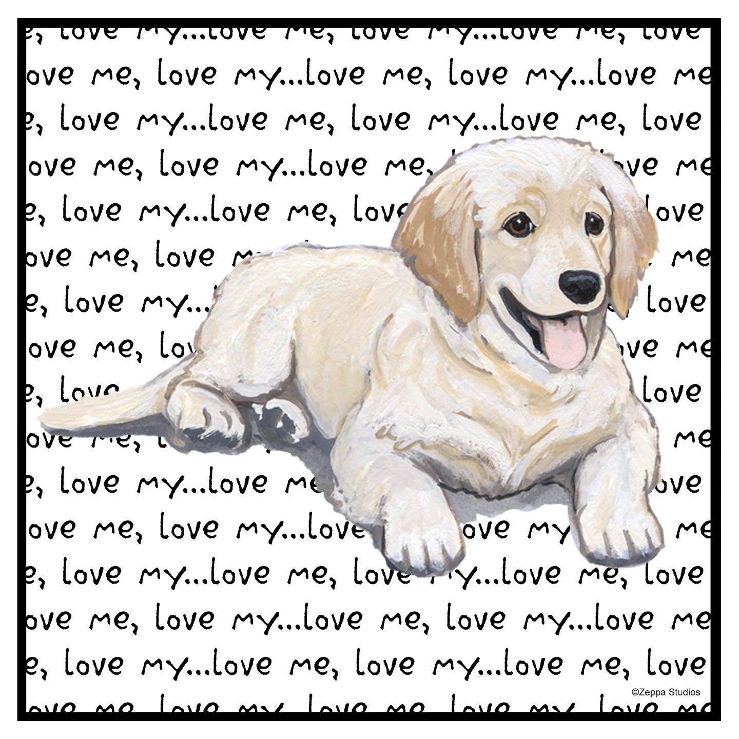 Golden Puppy Love Text - Women's V-Neck Long Sleeve T-Shirt