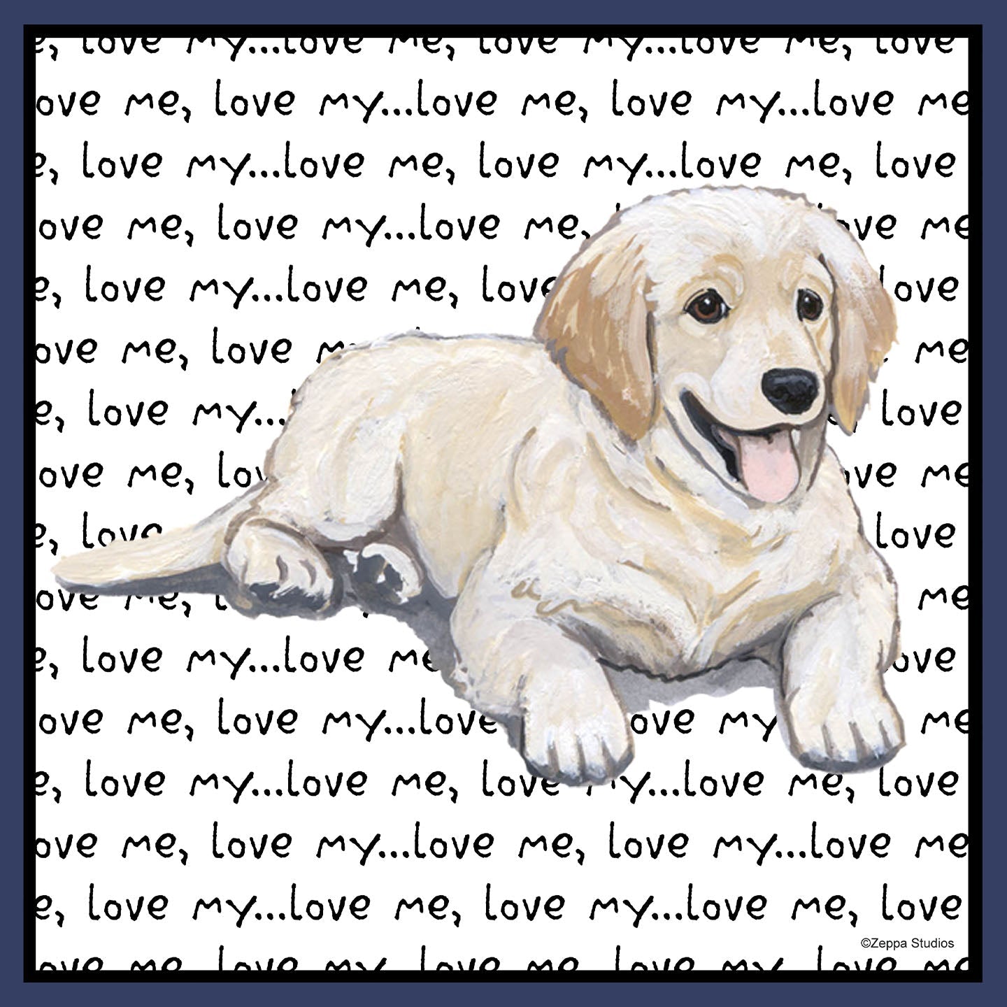 Golden Puppy Love Text - Adult Unisex Crewneck Sweatshirt