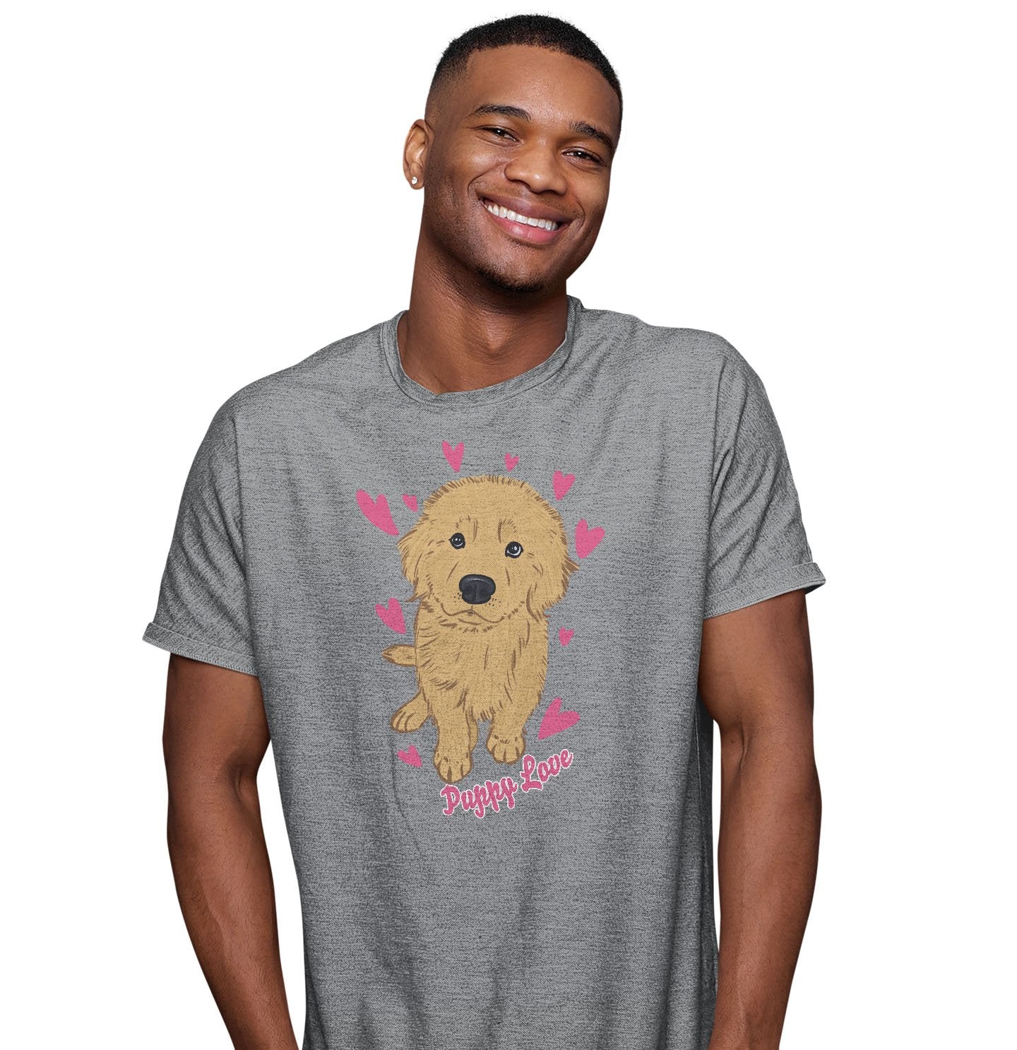 Golden Retriever Puppy Love - Adult Unisex T-Shirt