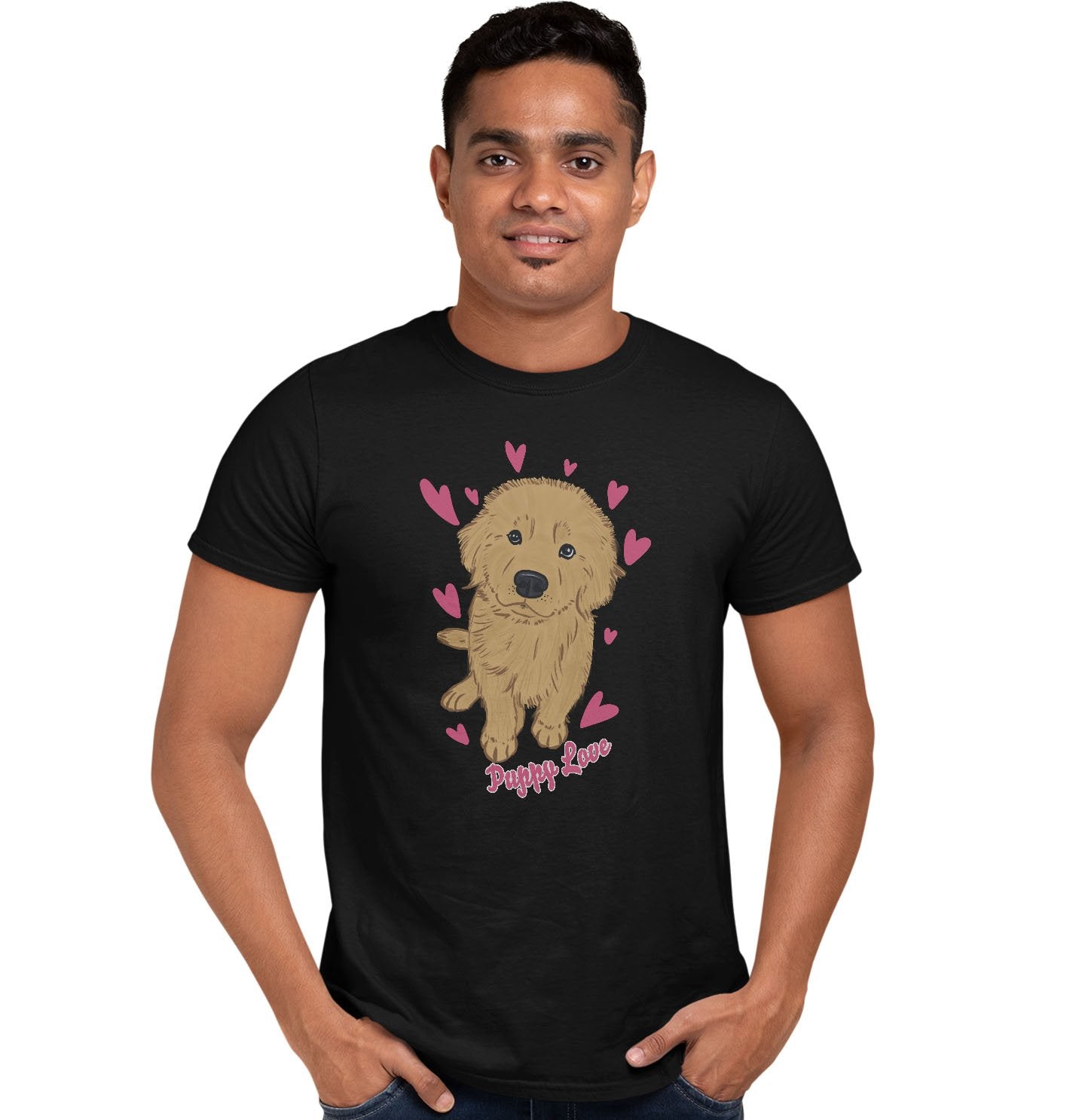 Golden Retriever Puppy Love - Adult Unisex T-Shirt