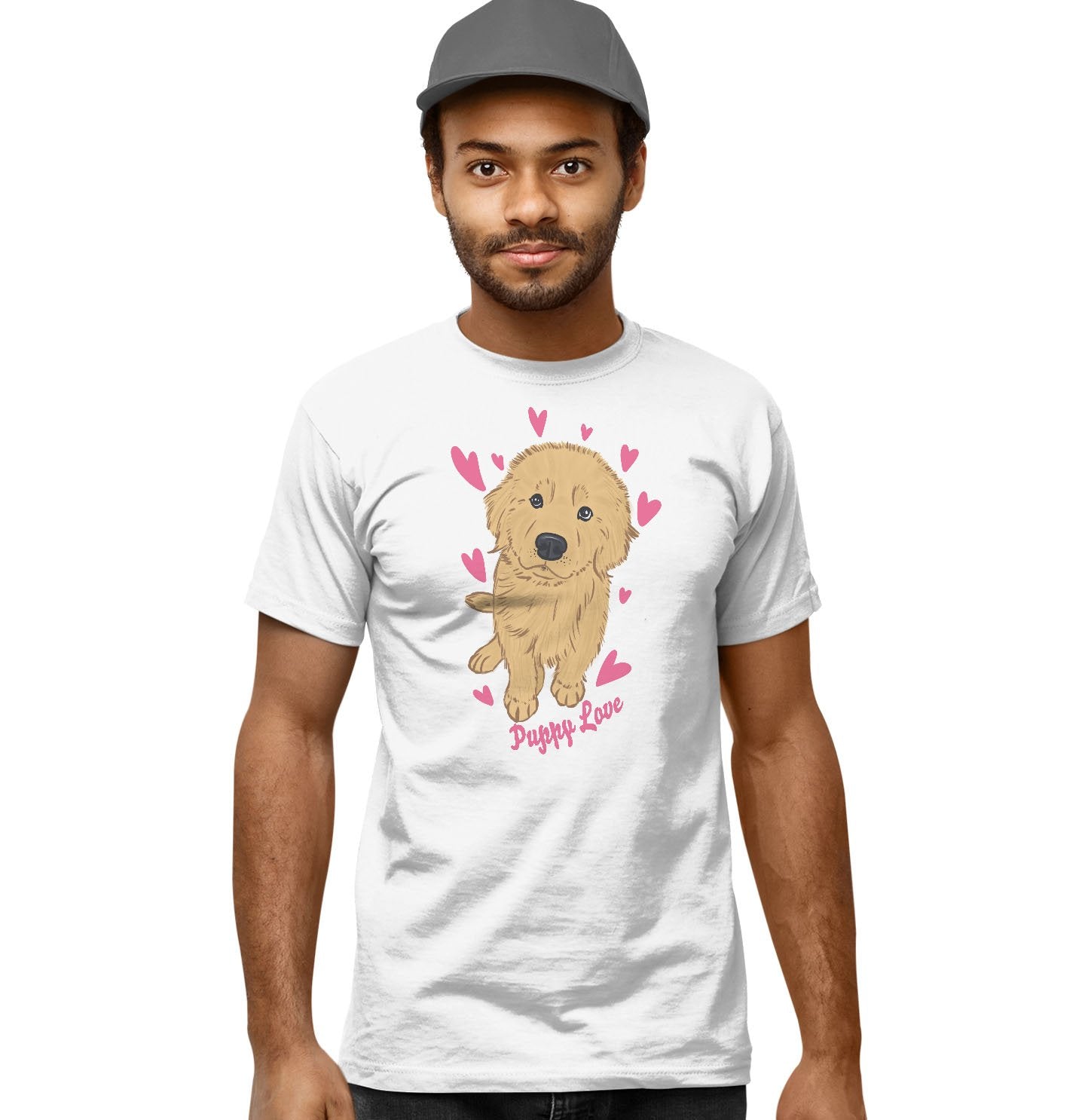 Golden Retriever Puppy Love - Adult Unisex T-Shirt