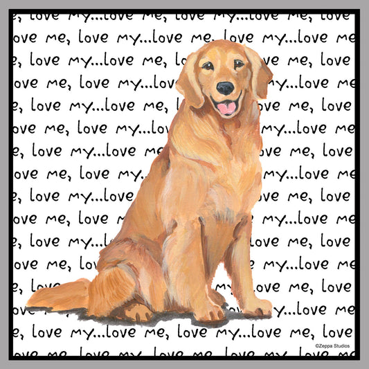 Golden Retreiver Love Text - Women's V-Neck Long Sleeve T-Shirt