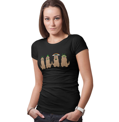 Golden Retriever Lucky Line Up - Women's Fitted T-Shirt