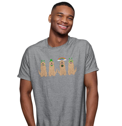 Golden Retriever Luck Line Up - Adult Unisex T-Shirt