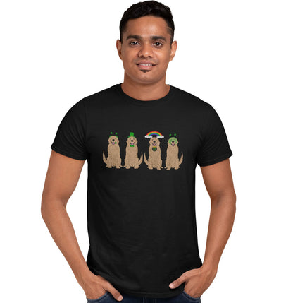 Golden Retriever Lucky Line Up - Adult Unisex T-Shirt