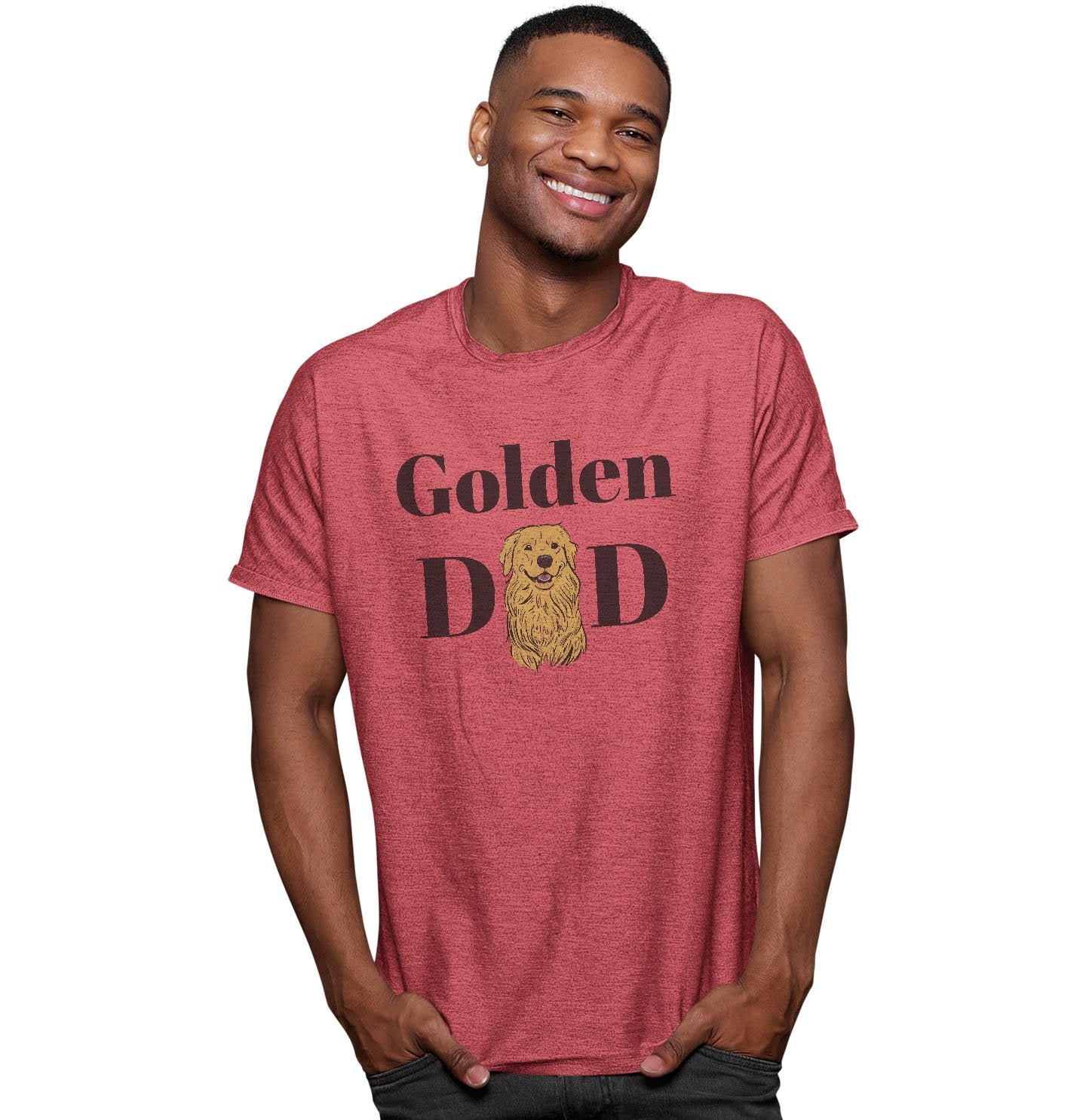 Golden Dad Illustration - Adult Tri-Blend T-Shirt