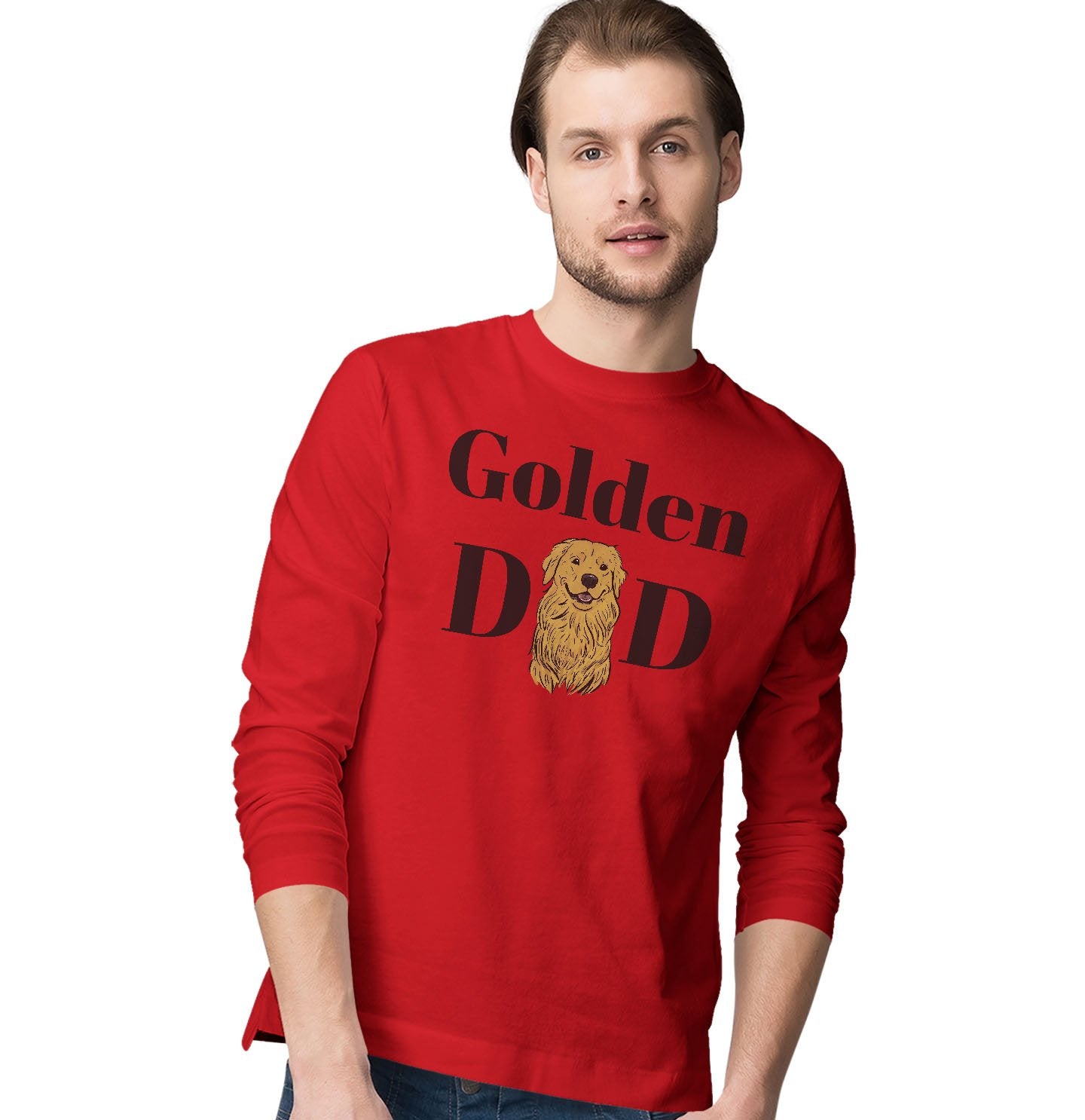 Golden Dad Illustration - Adult Unisex Long Sleeve T-Shirt