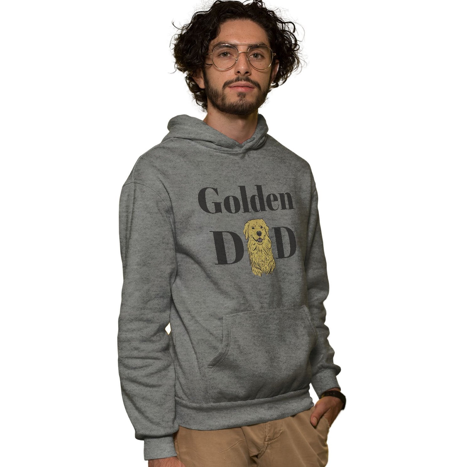 Golden Dad Illustration - Adult Unisex Hoodie Sweatshirt