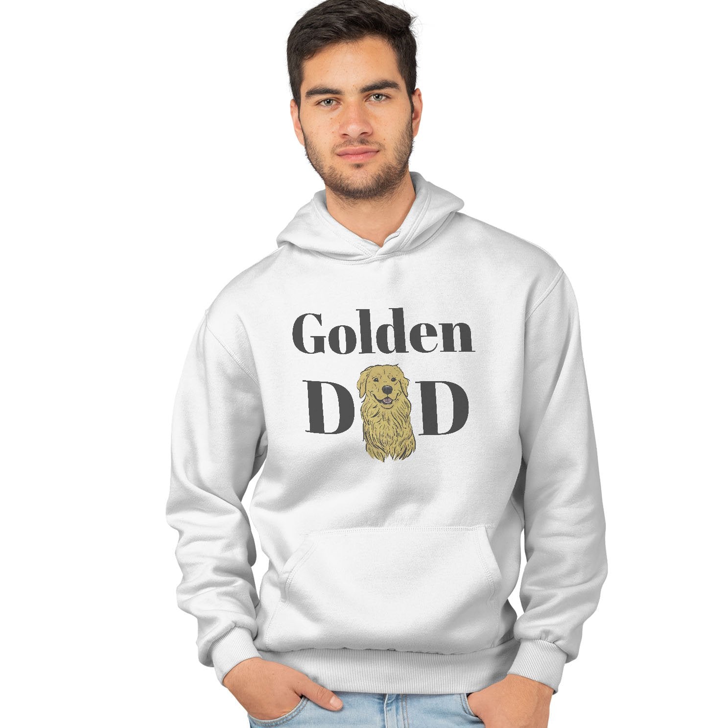 Animal Pride - Golden Dad Illustration - Adult Unisex Hoodie Sweatshirt