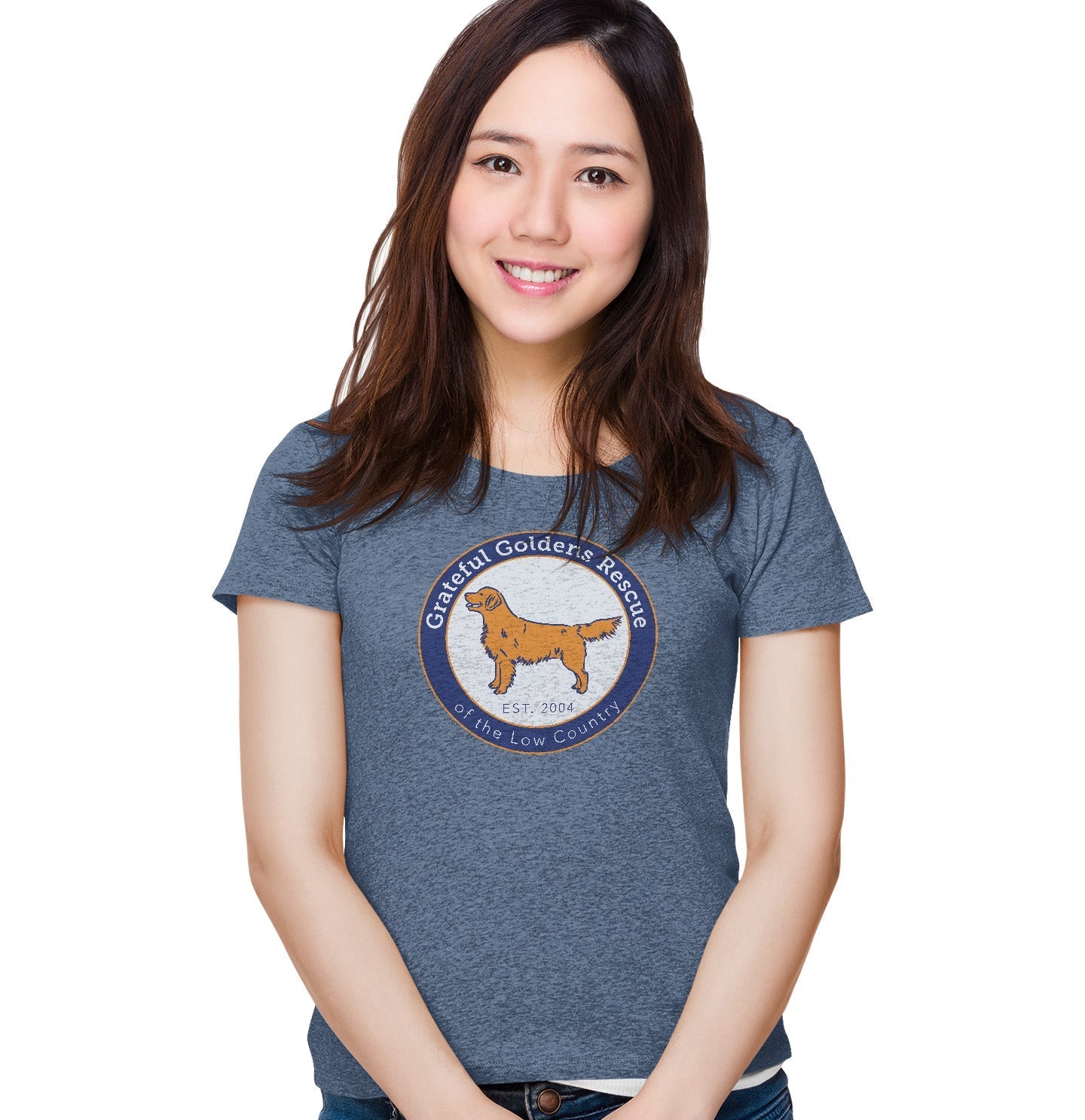 Grateful Golden Rescue Logo - Women's Tri-Blend T-Shirt