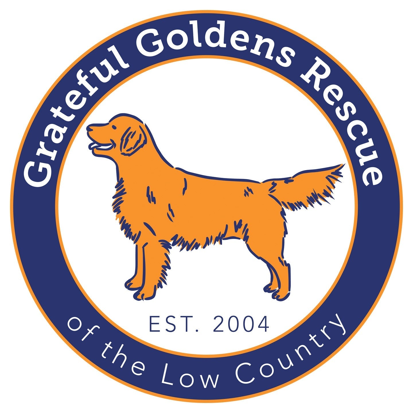 Grateful Golden Rescue Logo - Women's V-Neck Long Sleeve T-Shirt