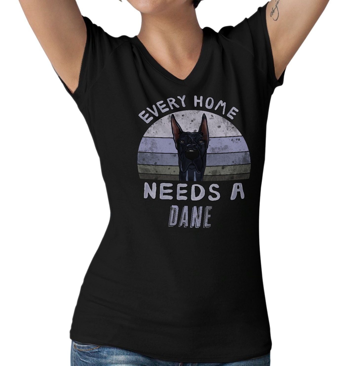 Every Home Needs a Great Dane - Women's V-Neck T-Shirt