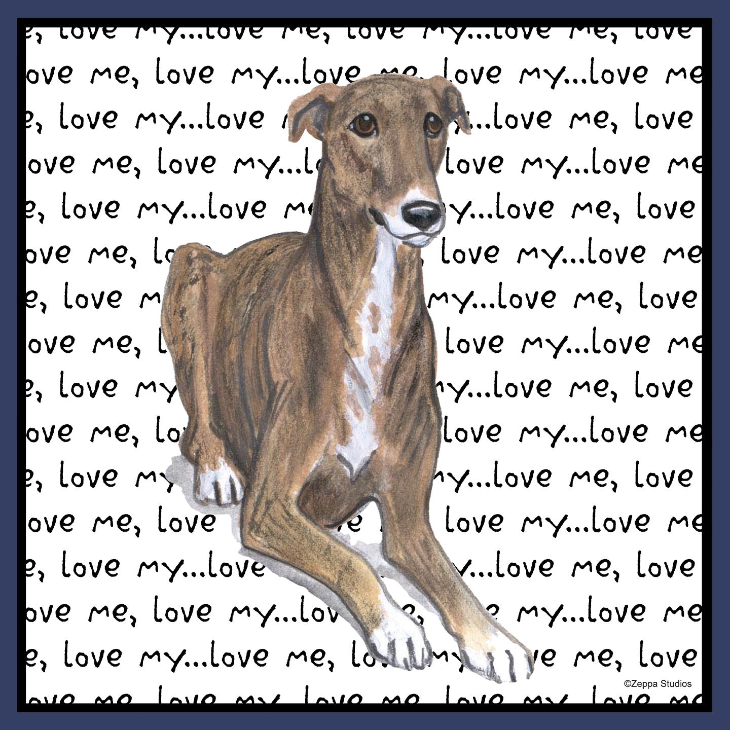 Greyhound Love Text - Adult Unisex Crewneck Sweatshirt