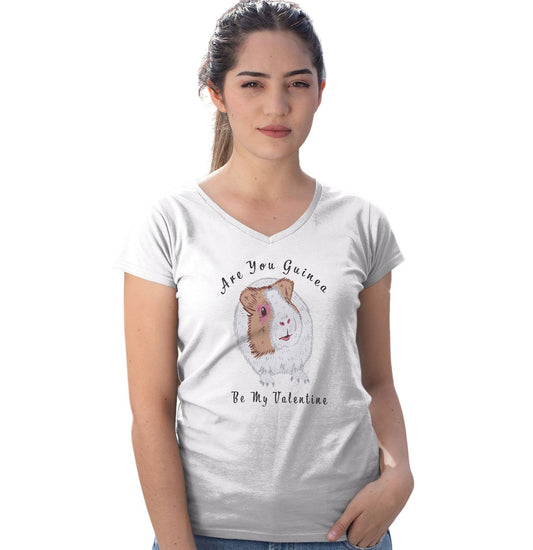 Guinea Pig Be My Valentine - Women's V-Neck T-Shirt