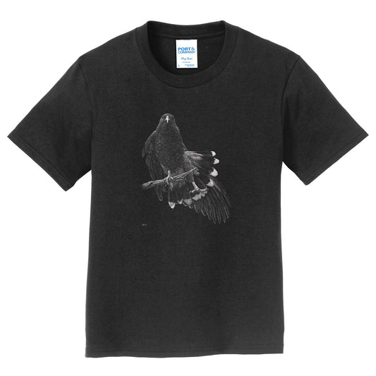 Harris Hawk on Black - Kids' Unisex T-Shirt