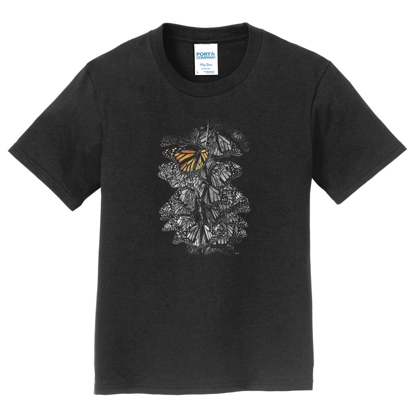 Monarch Butterflies on Black - Kids' Unisex T-Shirt