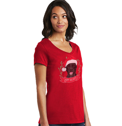 Happy Holidays Lab - Women's V-Neck T-Shirt