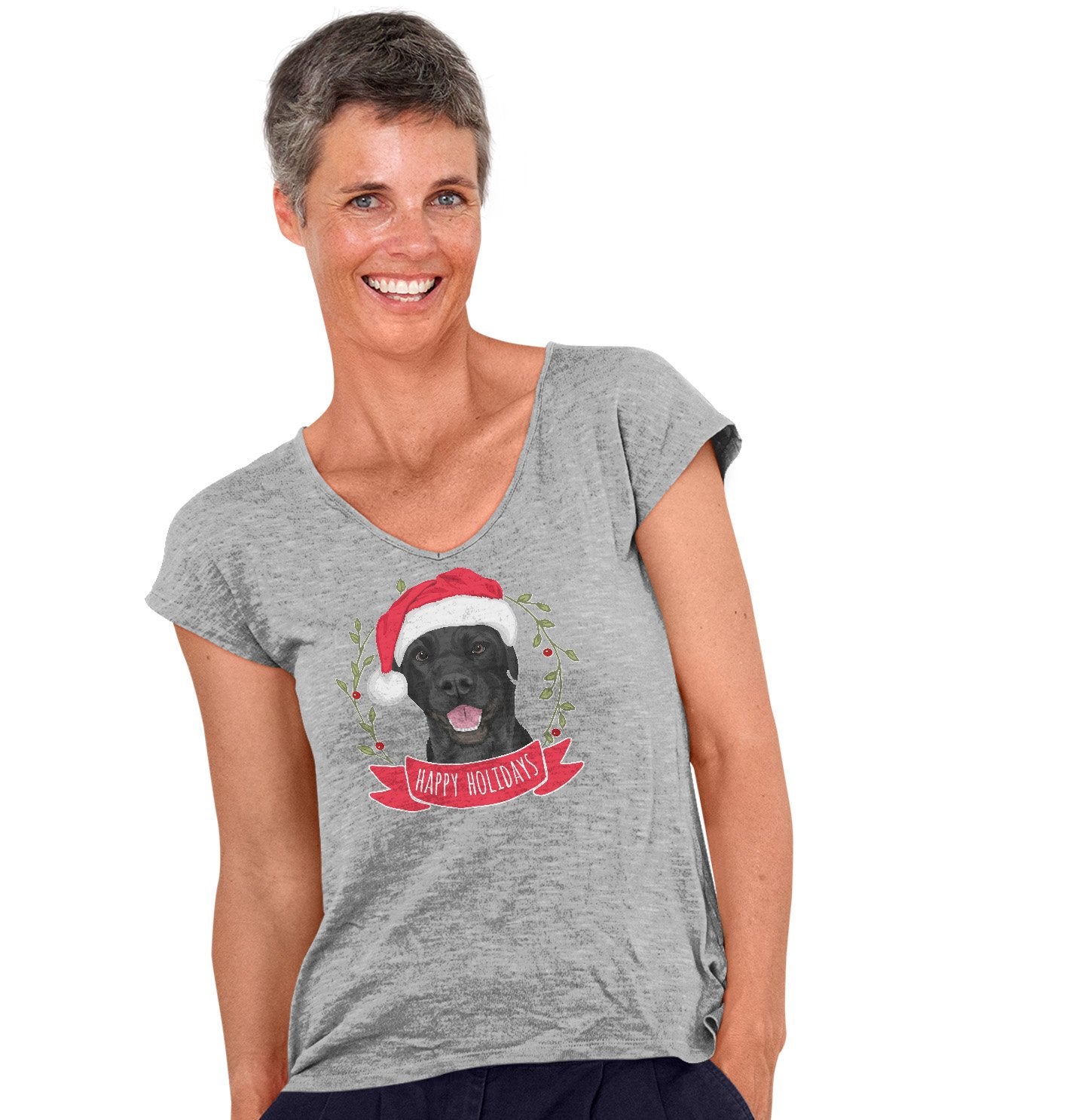 Happy Holidays Lab - Women's V-Neck T-Shirt