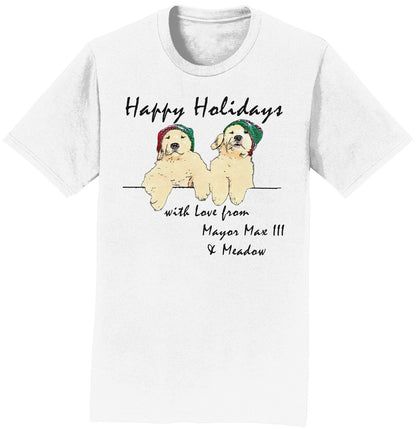 Happy Holidays from Mayor Max III and Meadow - Adult Unisex T-Shirt