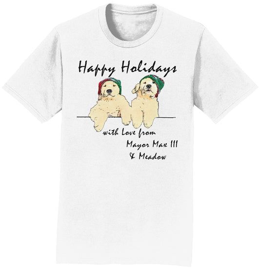 Happy Holidays from Mayor Max III and Meadow - Adult Unisex T-Shirt