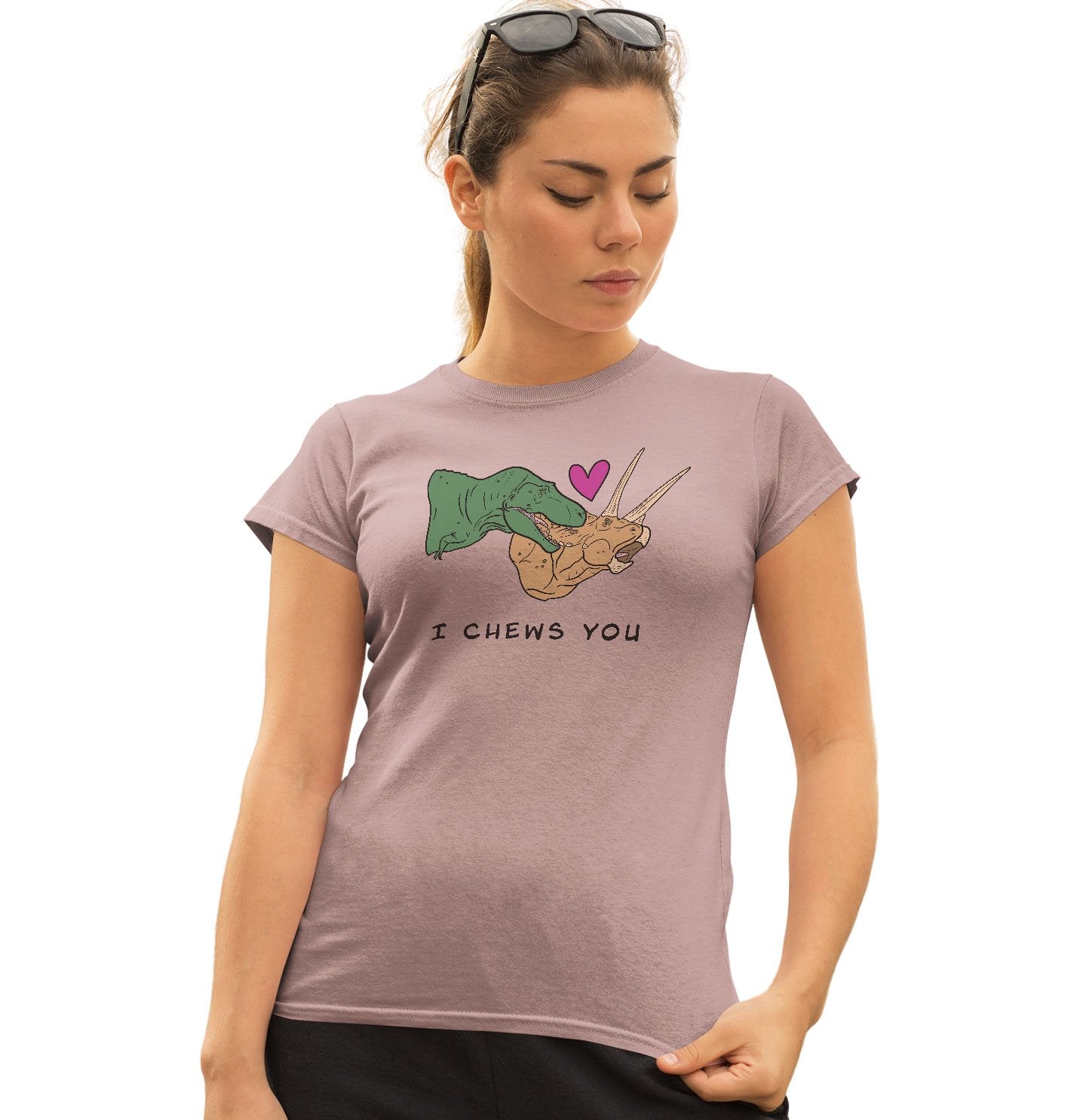 I Chews You Dinosaurs - Women's Fitted T-Shirt