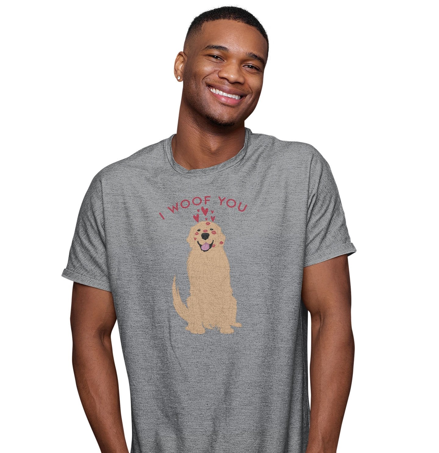 Golden Retriever I Woof You - Adult Unisex T-Shirt