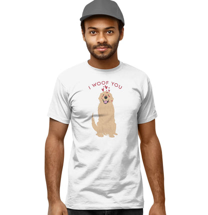 Golden Retriever I Woof You - Adult Unisex T-Shirt