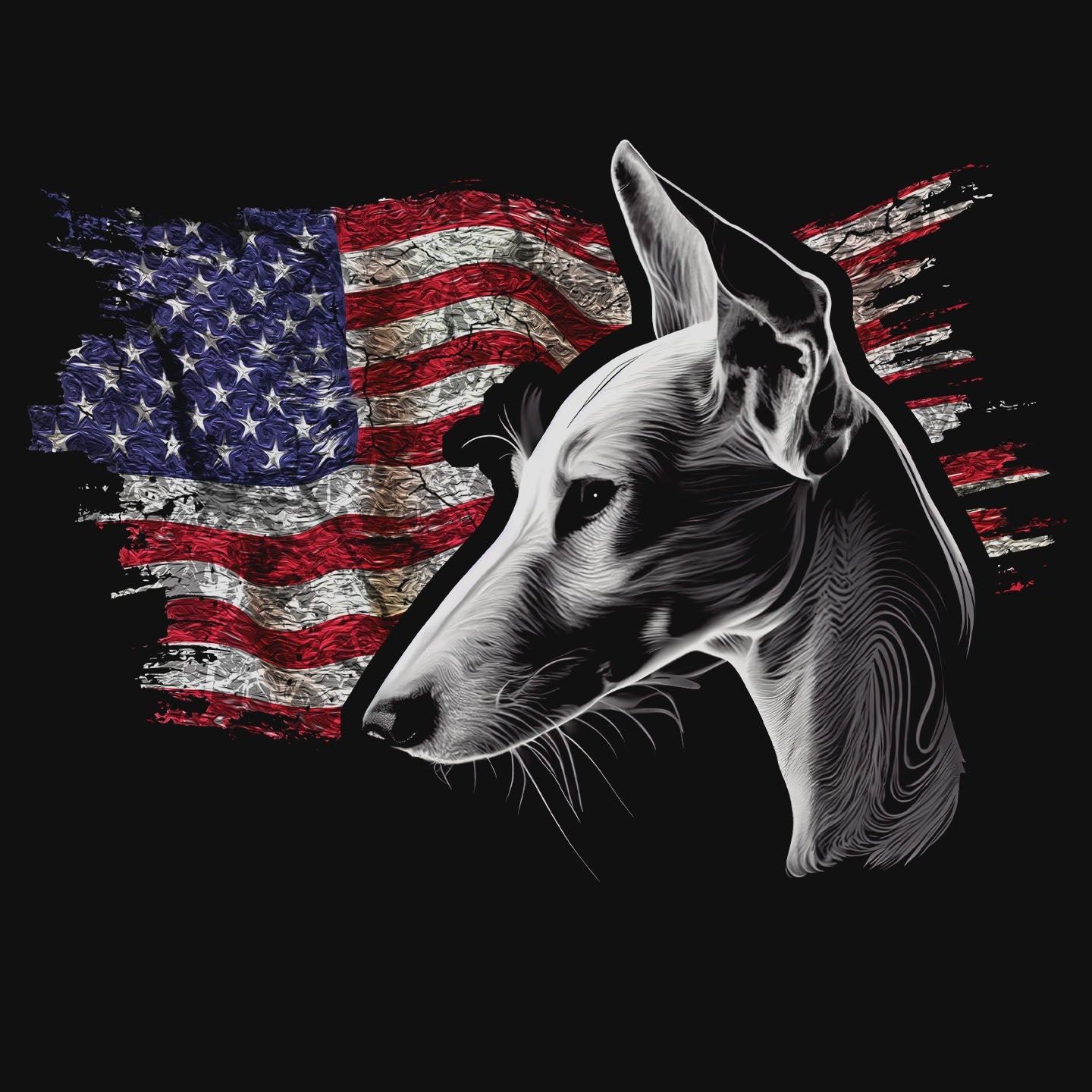 Patriotic Ibizan Hound American Flag - Women's V-Neck T-Shirt
