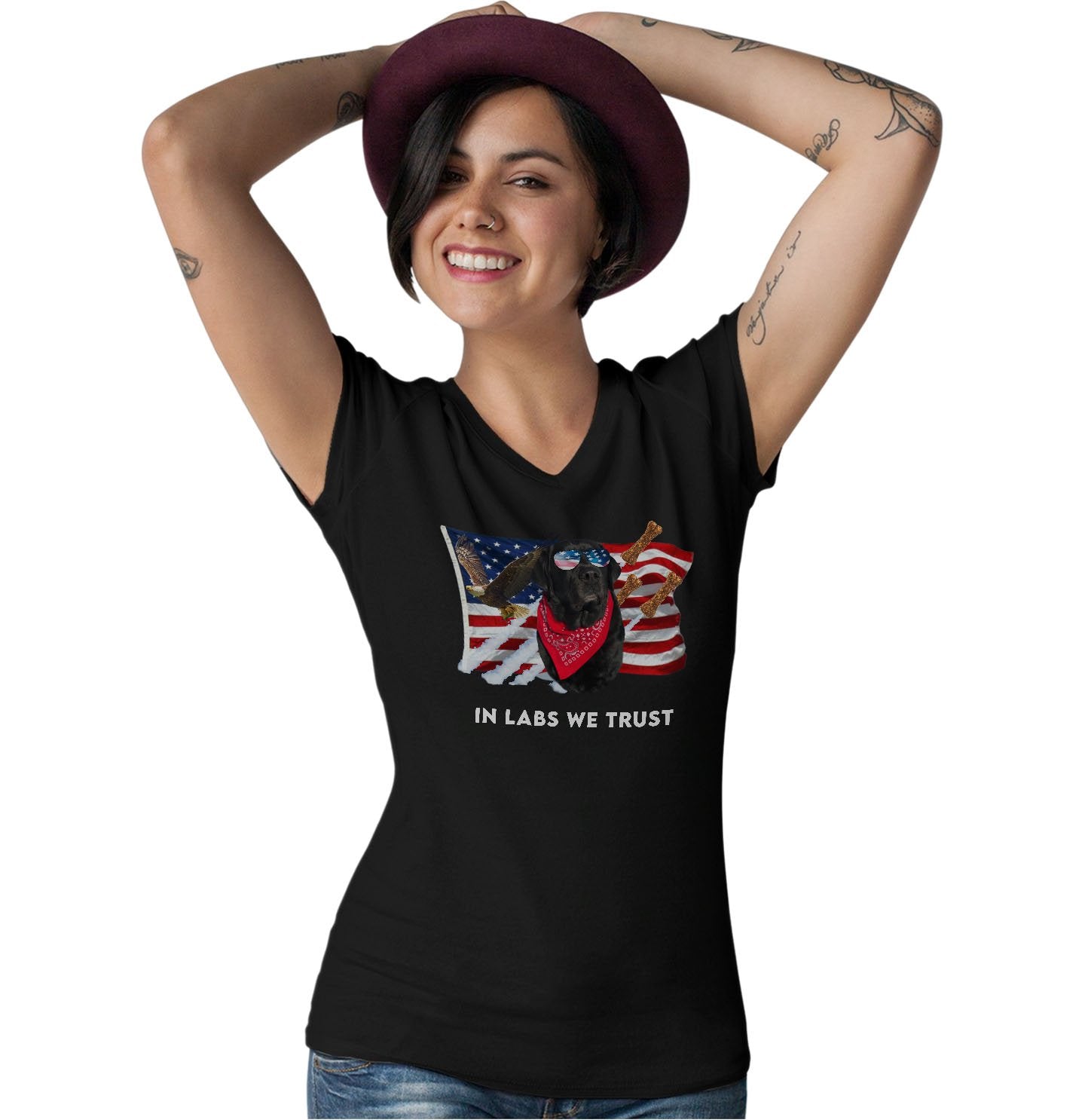 In Labs We Trust Black - Women's V-Neck T-Shirt