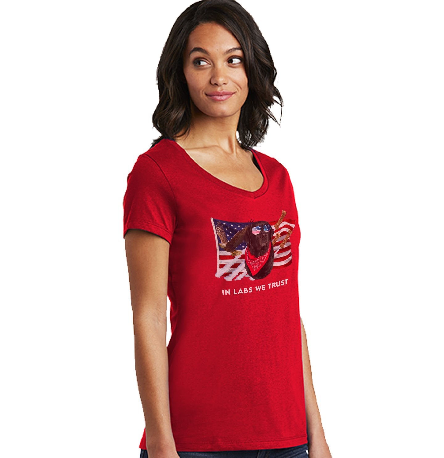 In Lab we Trust Black - Women's V-Neck T-Shirt