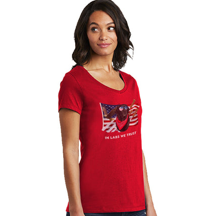 In Lab we Trust Black - Women's V-Neck T-Shirt