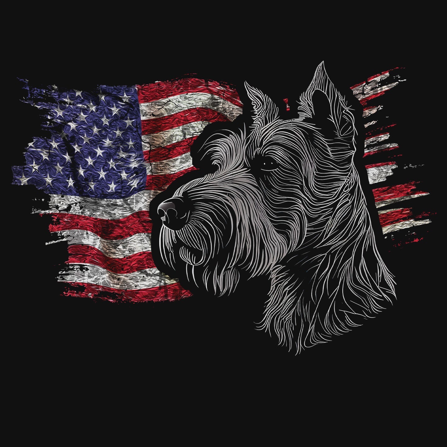 Patriotic Irish Terrier American Flag - Women's V-Neck T-Shirt