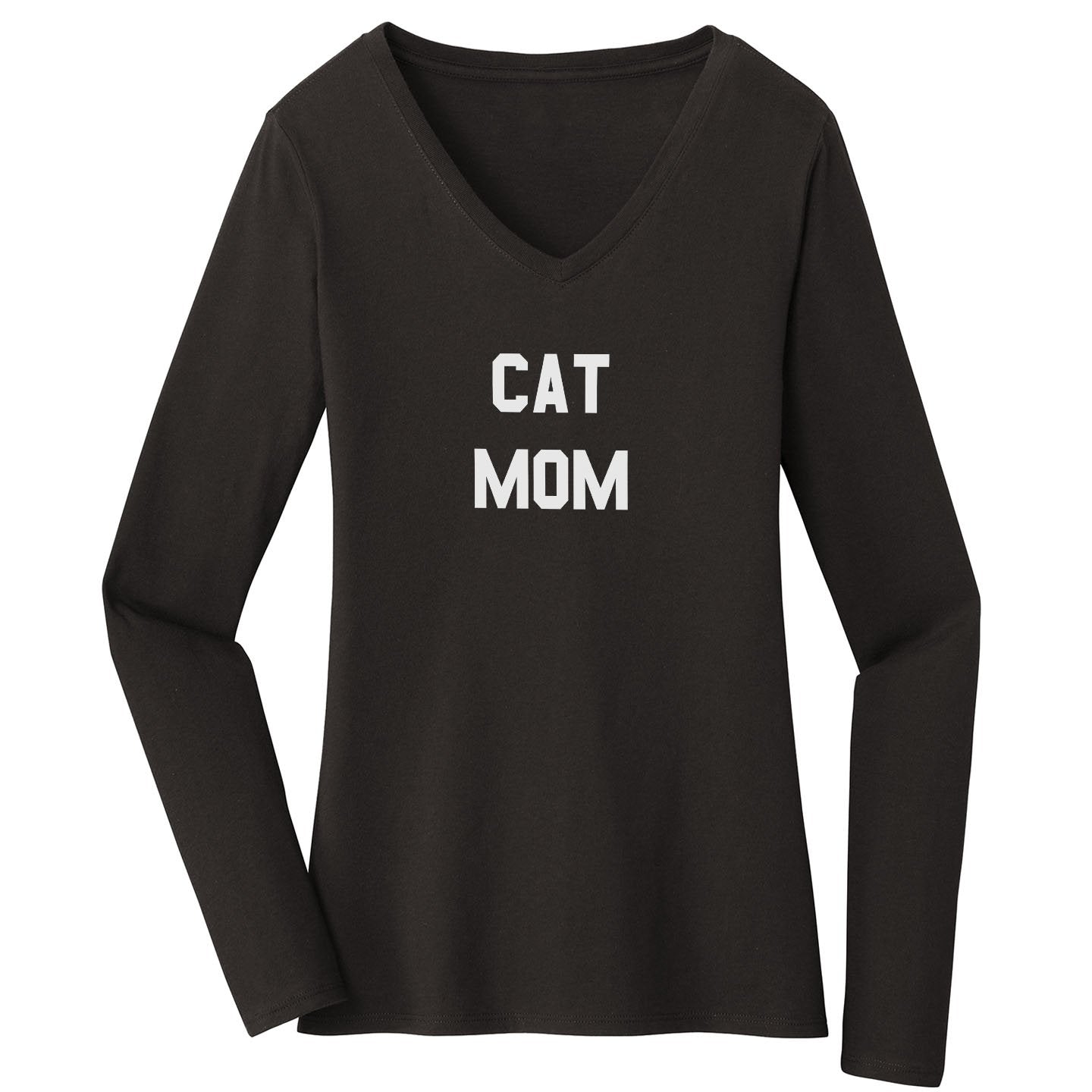 Cat Mom - Women's V-Neck Long Sleeve T-Shirt