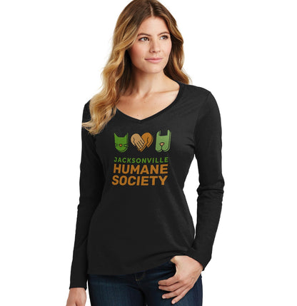 JHS Logo - Women's V-Neck Long Sleeve T-Shirt