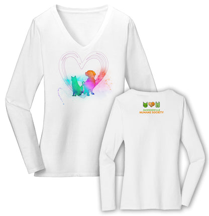 Jacksonville Humane Pride - Women's V-Neck Long Sleeve T-Shirt