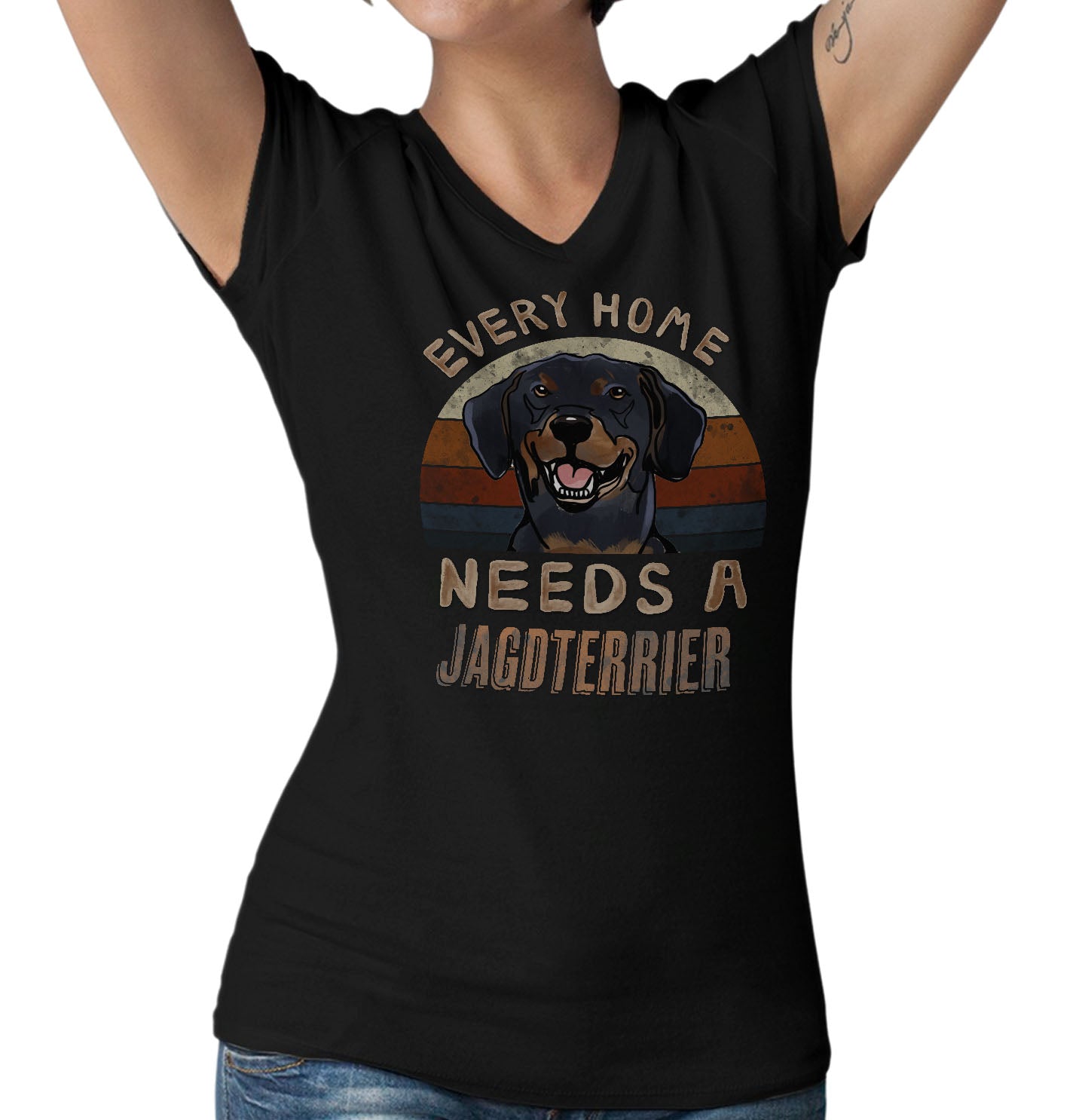 Every Home Needs a Jagdterrier - Women's V-Neck T-Shirt