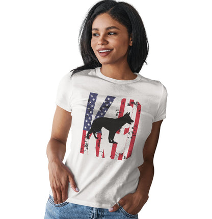 K9 German Shepherd Silhouette - Women's Fitted T-Shirt