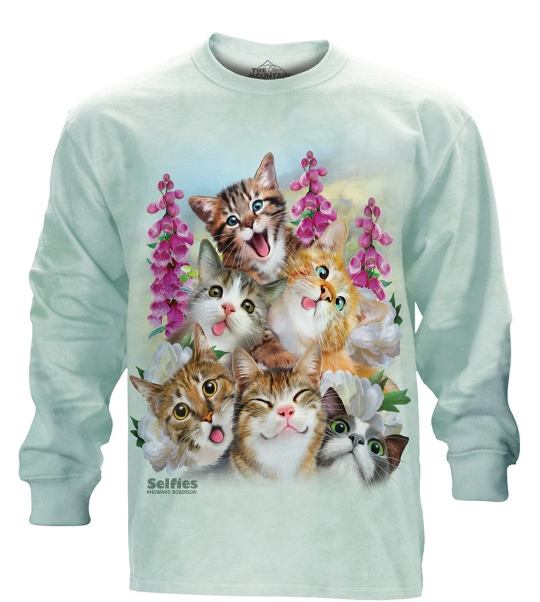 Kitten Selfie - The Mountain - Long Sleeve 3D Animal T-Shirt