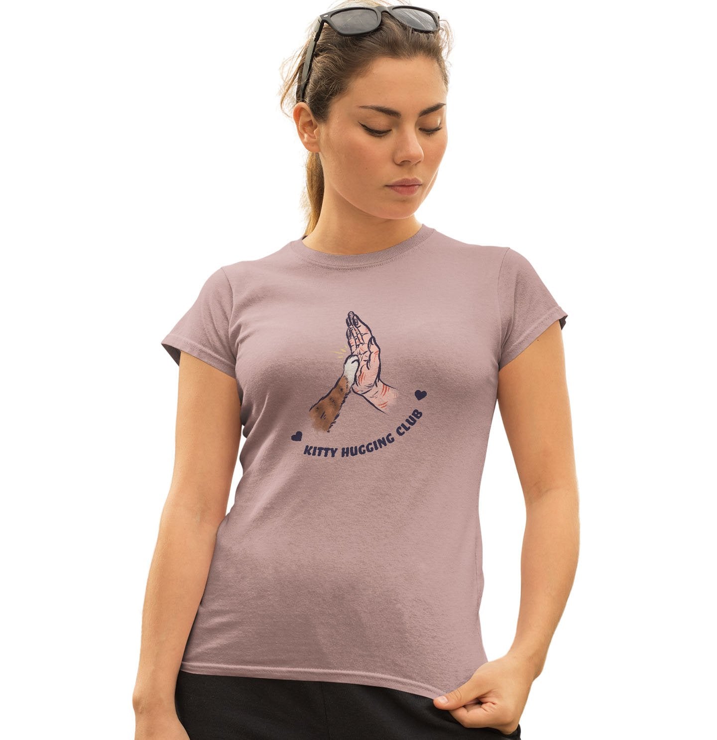 Animal Pride - Kitty Hugging Club - Women's Fitted T-Shirt