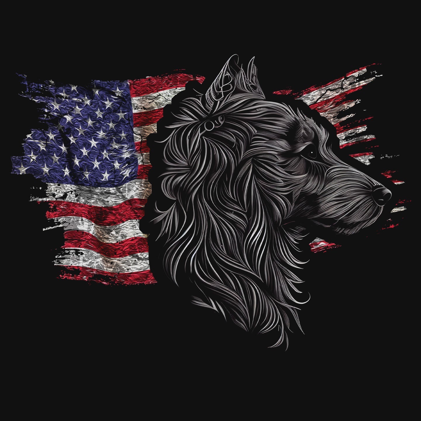 Patriotic Kuvasz American Flag - Adult Unisex T-Shirt