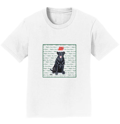 Black Labrador Retriever Happy Howlidays Text - Kids' Unisex T-Shirt