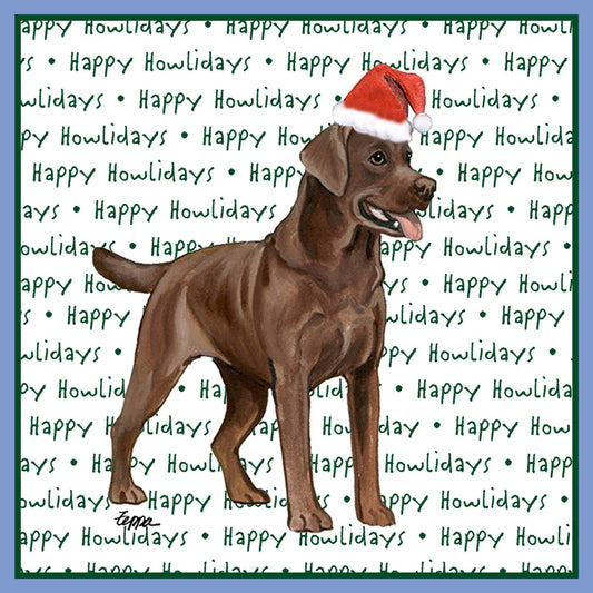 Chocolate Labrador Retriever Happy Howlidays Text - Women's Tri-Blend T-Shirt