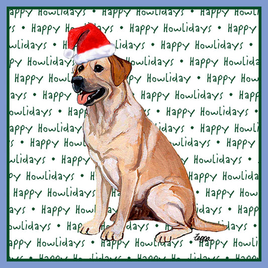 Yellow Labrador Retriever Happy Howlidays Text - Women's Tri-Blend T-Shirt