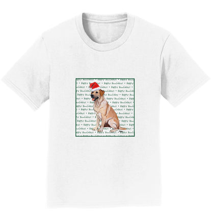 Yellow Labrador Retriever Happy Howlidays Text - Kids' Unisex T-Shirt