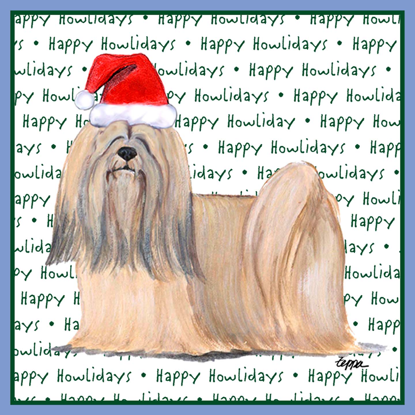 Lhasa Apso Happy Howlidays Text - Women's Tri-Blend T-Shirt