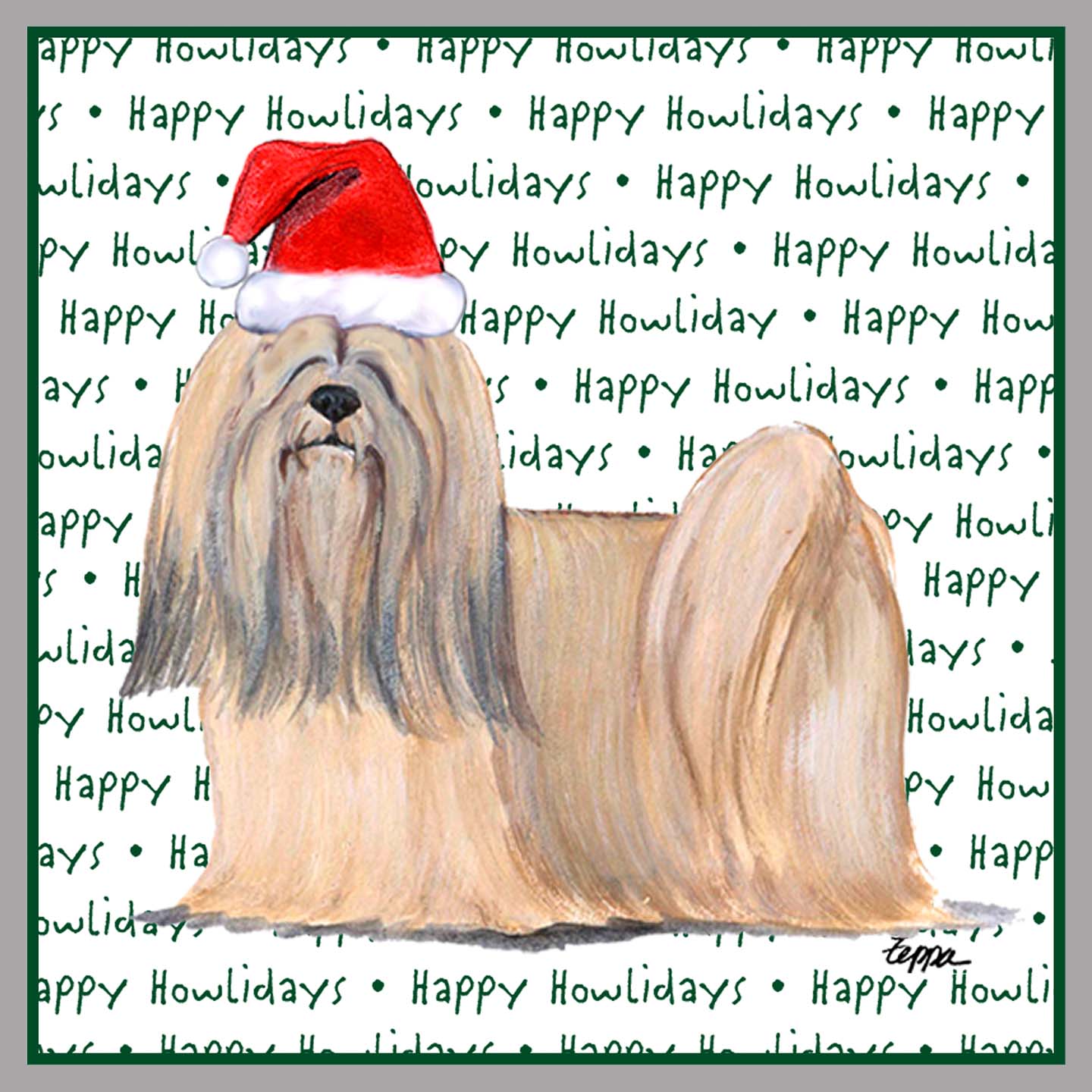 Lhasa Apso Happy Howlidays Text - Kids' Unisex Hoodie Sweatshirt