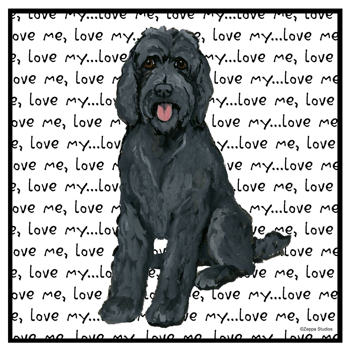 Black Labradoodle Love - Women's V-Neck Long Sleeve T-Shirt